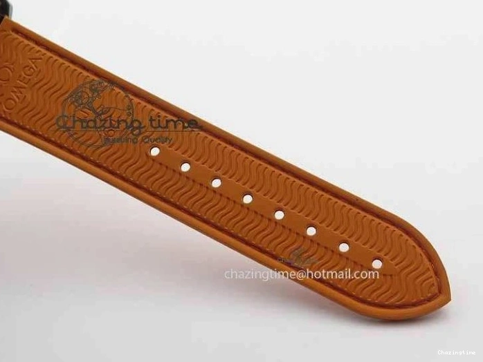 0408 Planet Ocean Master Chrono 45mm SS OM 1:1 Best Edition Black Dial On Orange Rubber Strap A Attractive 8170